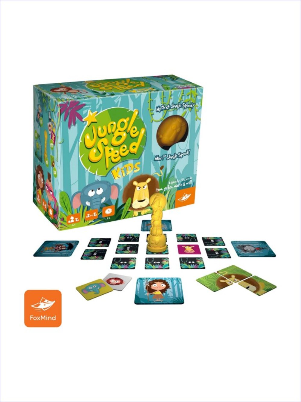 FoxMind Jungle Speed Kids Memory Reflex Game Bilingual New Sealed Age 4+
